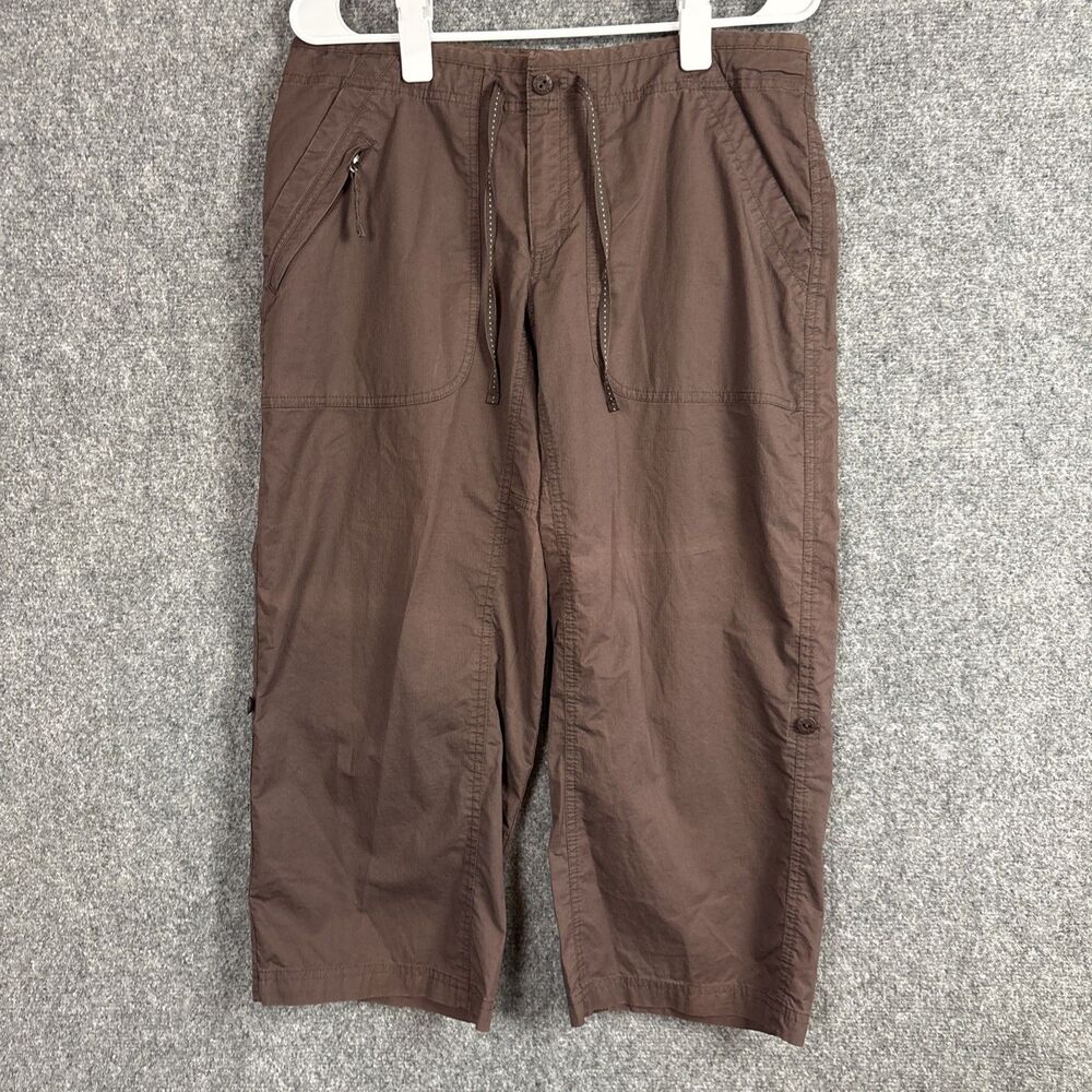 L.L. Bean Pants Womens Size 12 Brown Capri Roll Hem Outdoors Hiking Casual